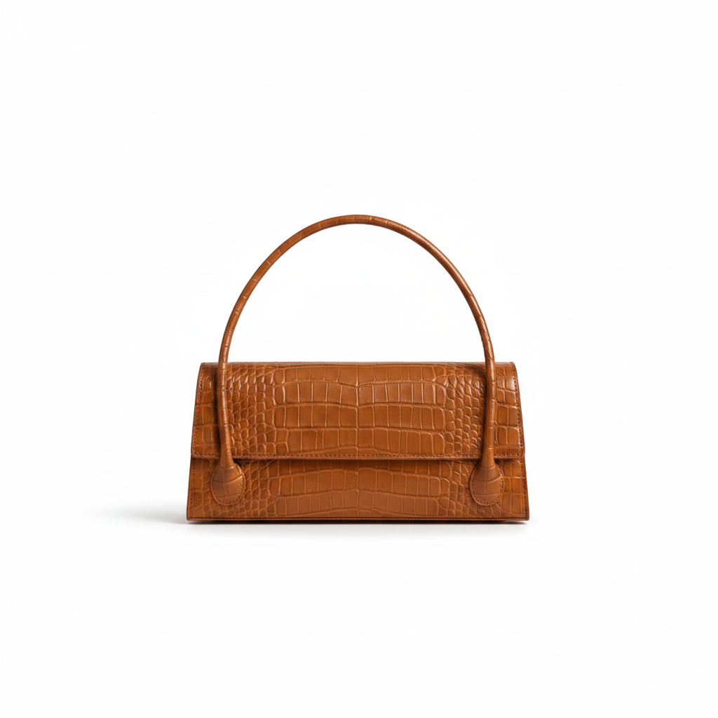 Tan Croc Bag Product Shot