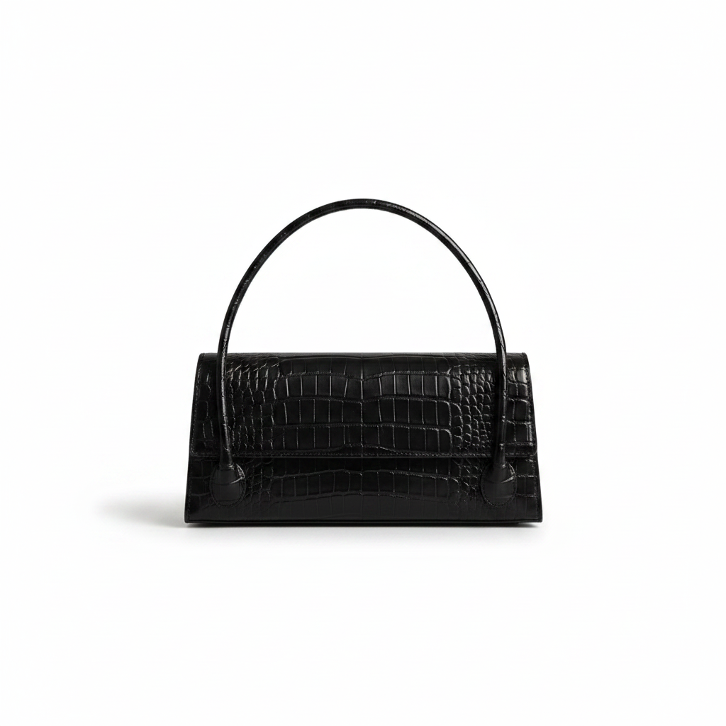 Black Croc Bag Product Shot