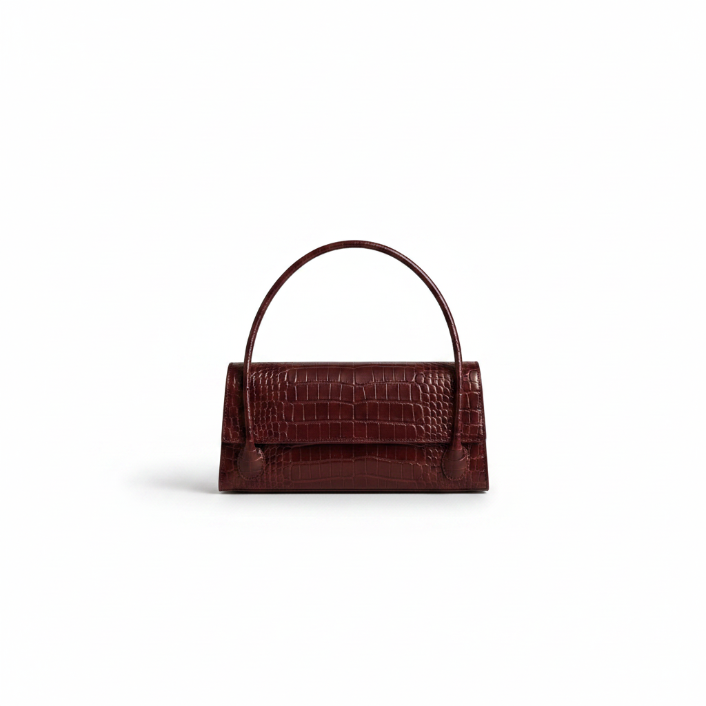 Burgundy Croc Bag Exact Shape