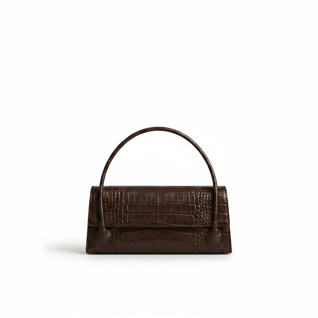 Dark Brown Croc Bag Product Shot