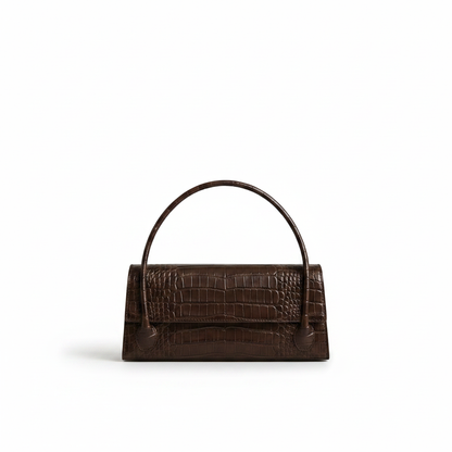 Dark Brown Croc Bag Product Shot
