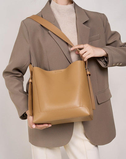 Marlow Genuine Leather Bucket Bag