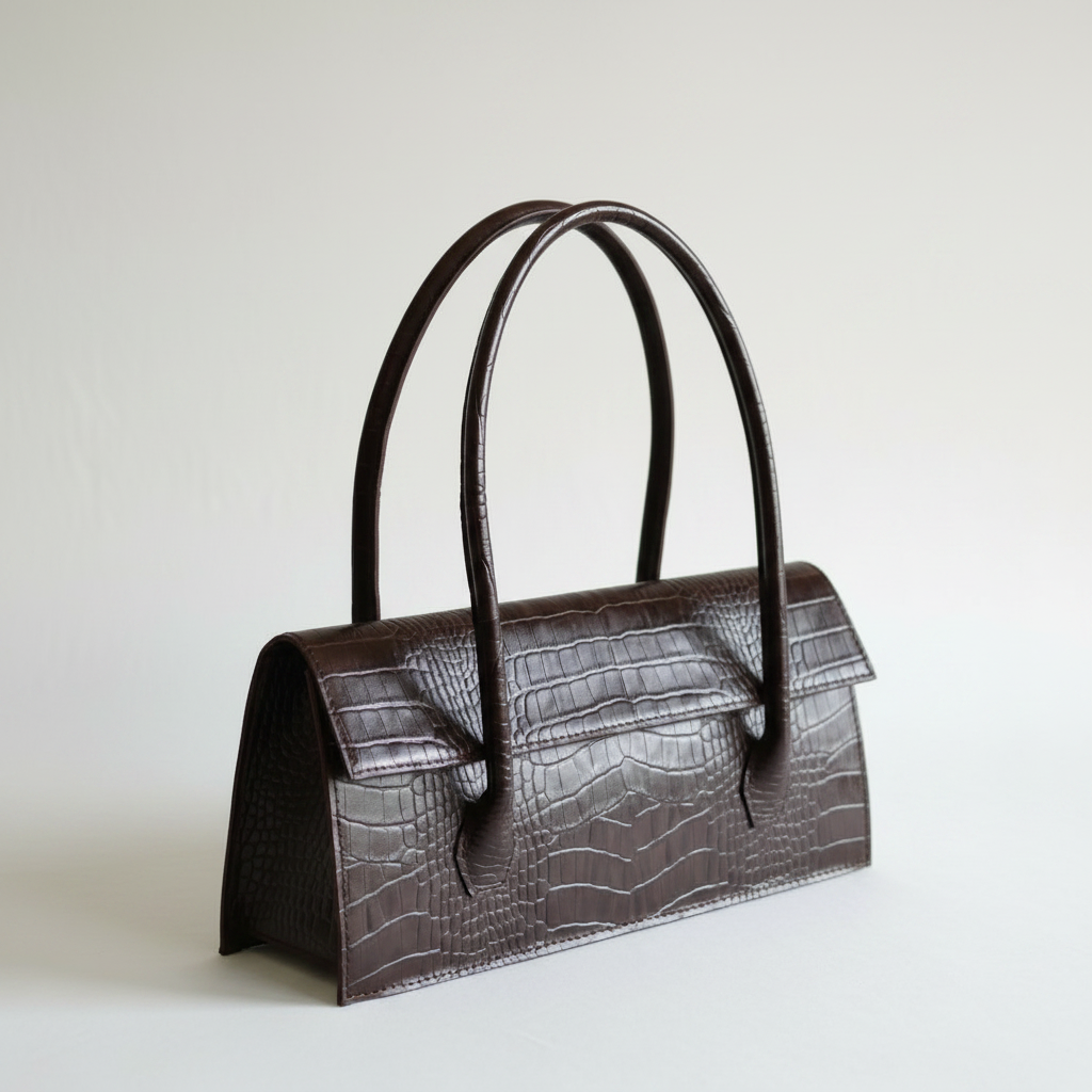 Sienna Croc Bag – Pure White Background